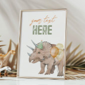 5x7 Dinosaur Bewerkbare Teken Kaart