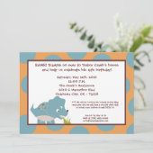 5x7 Dinosaur Dino Tricer Birthday Party Invitation Kaart (Staand voorkant)