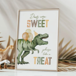 5x7 Dinosaur Treat Sign Kaart