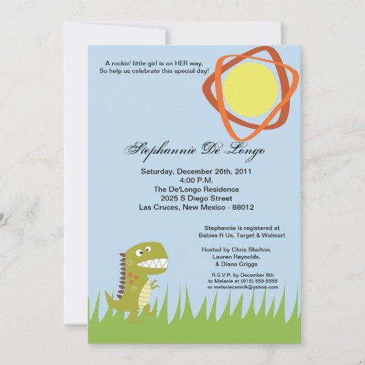 5x7 Dinosaur Uitnodiging (Voorkant)