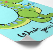 5x7 Dinosaur Wash Your Hands Bathroom Wall Art Poster (Hoek)