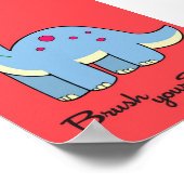 5x7 Dinosaur WorBrush Your Teeth Bathroom Wall Art Poster (Hoek)