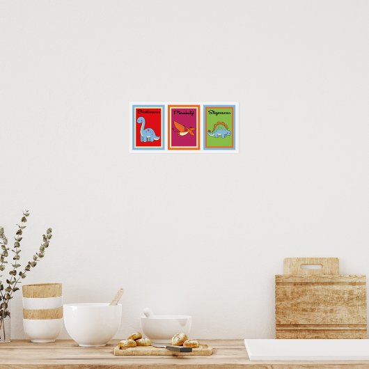 5X7 Dinosaurus Wall Art Collectie Poster (Keuken)