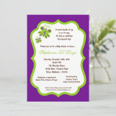 5x7 Donker Paars Butterfly Baby shower Kaart (Staand voorkant)