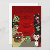 5x7 DraculaMonster Halloween Bash Party Invitation Kaart (Voorkant / Achterkant)