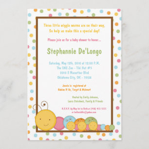 5x7 driepijpige driepijlerige Baby shower-uitnodig Kaart
