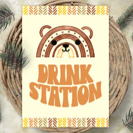 5x7 Drink Station Boho Woodland Beer Verjaardag Poster