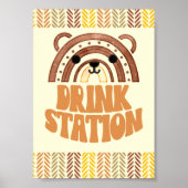 5x7 Drink Station Boho Woodland Beer Verjaardag Poster (Voorkant)