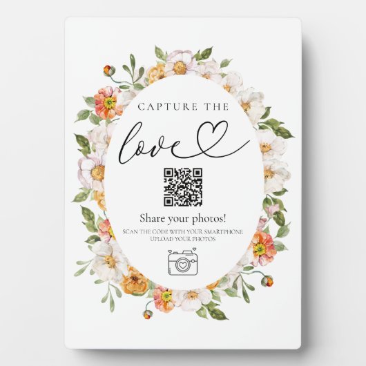 5x7 Easel foto delen QR code ontvangst teken Fotoplaat (voorkant)