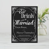 5x7 Eat Drink wordt huwelijksreis uitnodigen op ee Kaart (Staand voorkant)