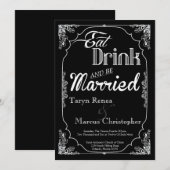 5x7 Eat Drink wordt huwelijksreis uitnodigen op ee Kaart (Voorkant / Achterkant)