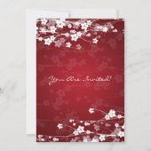 5x7 Elegant Baby shower Cherry Blossom Red Kaart (Achterkant)