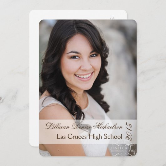 5x7 Elegant Fotoportret Senior aankondiging (Voorkant / Achterkant)