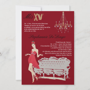 5x7 Elegant Party Quinceanera Birthday Uitnodiging