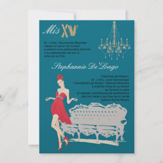 5x7 Elegant Party Quinceanera Birthday Uitnodiging