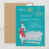 5x7 Elegant Party Sweet 16 Verjaardag Uitnodiging (Voorkant / Achterkant)