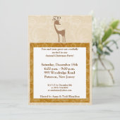 5x7 Elegant Reindeer Golden Scroll Uitnodiging (Staand voorkant)