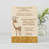 5x7 Elegant Reindeer Golden Scroll Uitnodiging (Staand voorkant)