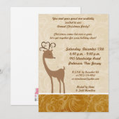 5x7 Elegant Reindeer Golden Scroll Uitnodiging (Voorkant / Achterkant)