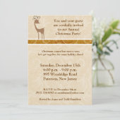 5x7 Elegant Reindeer Golden Scroll Uitnodiging (Staand voorkant)