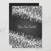 5x7 Elegant Weddenschap Sparging Wave Black Kaart (Voorkant / Achterkant)