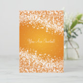 5x7 Elegant Wedding Sparging Wave Sinaasappel Kaart (Staand voorkant)