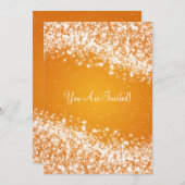 5x7 Elegant Wedding Sparging Wave Sinaasappel Kaart (Voorkant / Achterkant)