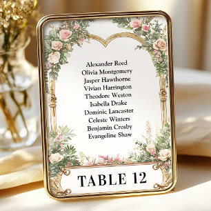 5x7 Elegante Bloemen Zitting Grafiek Tafelnummer