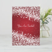 5x7 elegante bruiloft sprankelende golf rood kaart (Staand voorkant)