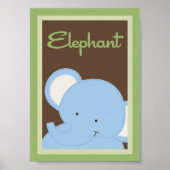 5x7 "Elephant"-Oerwoud Safari Baby Bedding Wall Ar Poster (Voorkant)