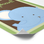 5x7 "Elephant"-Oerwoud Safari Baby Bedding Wall Ar Poster (Hoek)