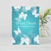 5x7 Elusive Butterflies Blue Vrijgezellenfeest Kaart (Staand voorkant)