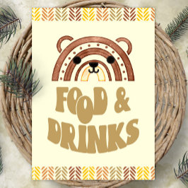 5x7 Eten & Drinken Boho Woodland Beer Verjaardag Poster