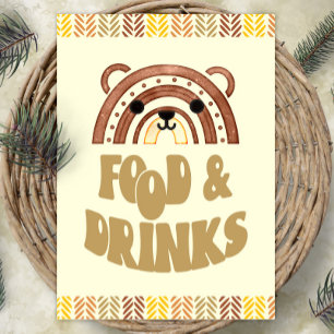 5x7 Eten & Drinken Boho Woodland Beer Verjaardag Poster