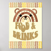 5x7 Eten & Drinken Boho Woodland Beer Verjaardag Poster (Voorkant)