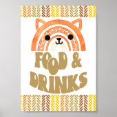 5x7 Eten & Drinken Boho Woodland Fox Verjaardag Poster (Voorkant)