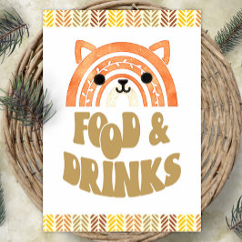 5x7 Eten & Drinken Boho Woodland Vos Verjaardag Poster