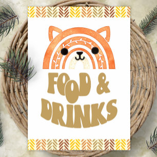 5x7 Eten & Drinken Boho Woodland Vos Verjaardag Poster
