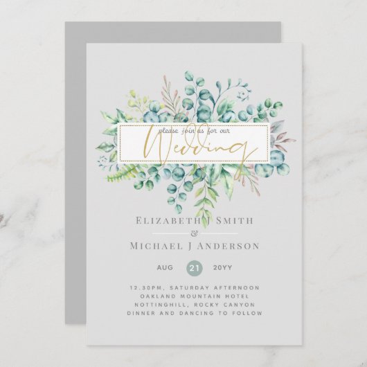 5x7 Eucalyptus Dreams - Botanische Greenery Weddin (Voorkant / Achterkant)