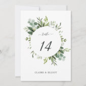 5x7 Eucalyptus Green Foliage Weddenschap Table Num Kaart (Achterkant)