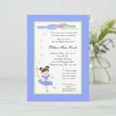 5x7 Fairy Princess Lila Birthday Party Invitation Kaart (Staand voorkant)