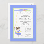 5x7 Fairy Princess Lila Birthday Party Invitation Kaart (Voorkant / Achterkant)