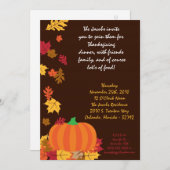 5x7 Fall Leaves Pumpkin Thanksgiving Invitation Kaart (Voorkant / Achterkant)