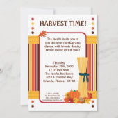 5x7 Fall Leaves Tarwe Thanksgiving Invitation Kaart (Voorkant)