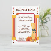 5x7 Fall Leaves Tarwe Thanksgiving Invitation Kaart (Staand voorkant)