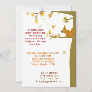 5x7 Fall Leaves Thanksgiving Party Invitation Kaart