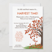 5x7 'Fall Leaves Tree Harve' Thanksgiving Uitnodig Kaart (Voorkant)