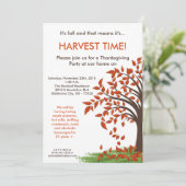 5x7 'Fall Leaves Tree Harve' Thanksgiving Uitnodig Kaart (Staand voorkant)