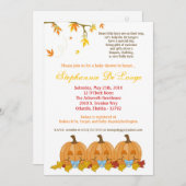 5x7 Fall Leaves TRIPLET Boy Baby shower Invitation Kaart (Voorkant / Achterkant)