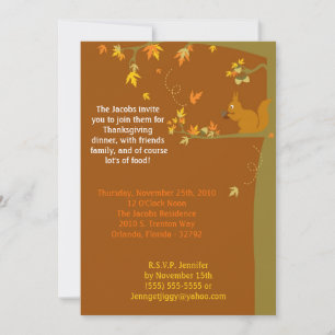 5x7 Fall verlaat Thanksgiving Party Invitation Kaart
